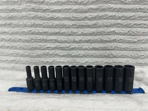 MATCO TOOLS 3/8" DRIVE 13PC METRIC 6PT ADV DEEP IMPACT SOCKET SET #SBDPM136V - Foto 1 di 7