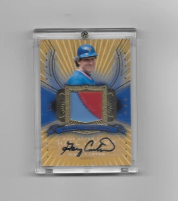 Parche dorado autógrafo Gary Carter 2005 Upper Deck Salón de la Fama 5/5 Mets Foto 1 de 2