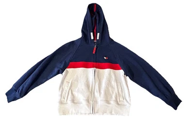 Tommy Hilfiger Full Zip Hoodie Kids Medium 8/10 Red White Blue S/TGFCBOOS-411 - Image 1 of 4