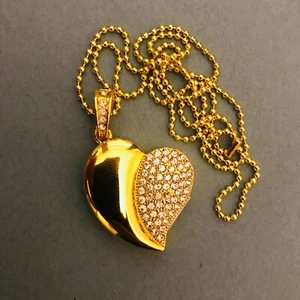 1 New Novelty Gold Coloured Heart, 4GB USB Flash Drive Memory Stick - Picture 1 of 3