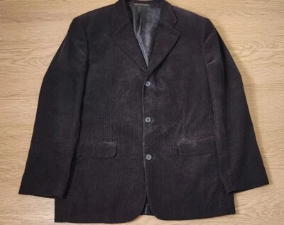 Tasso Elba Jacket Mens Large 42-44 Brown Courduroy Blazer Jacket 100% Cotton - Image 1 of 4
