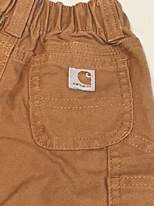 Carhartt Infant/kids Brown Duck Canvas Carpenter Pants size 6 Months Cotton