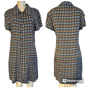 VESTIDO DE MANGA CORTA CON BOTONES CUELLO FLORAL EXPRESS SEMI TRANSPARENTE LIGERO 9/10 DE COLECCIÓN - Imagen 1 de 10