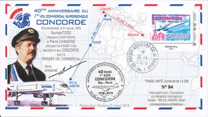 CO-RET58 FDC FRANCE "CONCORDE Air France - 40 ans 1er Vol Paris-Rio" 2016 - Imagen 1 de 1