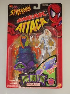 Marvel Spider-Man Sneak Bug Busters Silver Sable and Beetle Basher Toy Biz 1998 - Picture 1 of 3