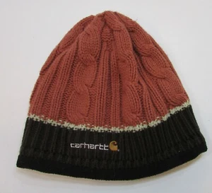 Vintage 1990's Carhartt Girl's Rose Brown Knit Stocking Cap Beanie Hat FREE S/H - Picture 1 of 4