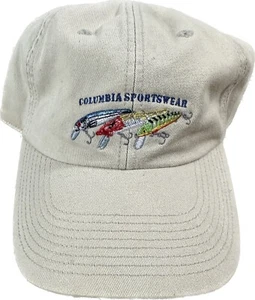 Vintage 90er Jahre Columbia Sportbekleidung Fliegenfischen khaki verstellbar bestickte Mütze Vintage - Bild 1 von 8