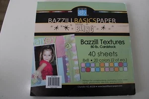 Bazzill Basics Paper Basil Bling Textured 80lb Cardstock 8x8 40 Sheets Scrapbook - Picture 1 of 24