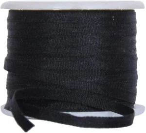 Threadart 100% Pure Silk Ribbon - 2mm Black - No. 002 - 10 Meters - Picture 1 of 7