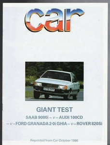 Audi 100 CD Saloon Road Test 1986-87 UK Market Brochure Car Granada Saab Rover - Picture 1 of 1