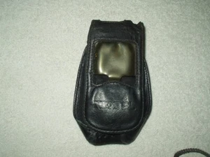 vtg OEM nextel flip phone leather case w/ belt clip for likely I 1000 phone - Zdjęcie 1 z 10