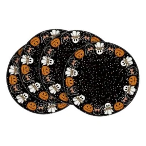 Geisterkatze Halloween runde Tischsets 4er Set, 14 14 Zoll, rund 4 Stck. schwarz/orange - Bild 1 von 7
