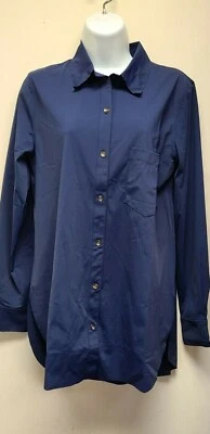 LYSSE Shiffer Botón Abajo Top Medianoche (se ve azul marino) XS NUEVO (ELF/NYC B#17-2171) Foto 1 de 3