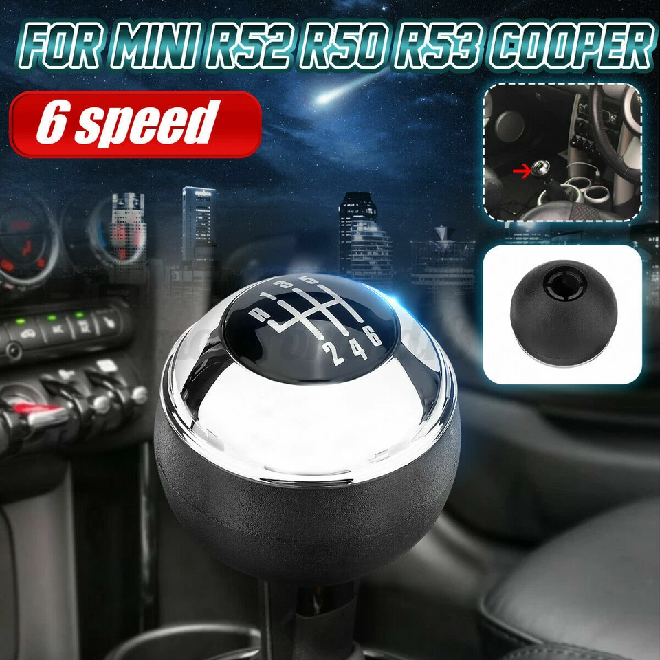 Pomo de cambio de palanca de cambios de 6 velocidades para Mini Cooper R50 2001 2002 2003 2004 2005 2006 Foto 1 de 4
