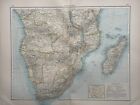 1899 Südliches Afrika Original antike Karte von Richard Andree
