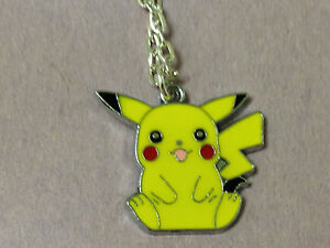 Pokemon Pikachu Charm with 24'' Silver Chain Necklace - USA Seller