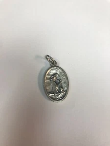 Silver-Tone Saint Francis with St Anthony Pet Protection Medal, 1 Inch - NEW - Picture 1 of 5