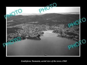 FOTO ANTIGUA TAMAÑO POSTAL DE LINDISFARNE TASMANIA VISTA AÉREA DE LA CIUDAD c1960 - Imagen 1 de 1