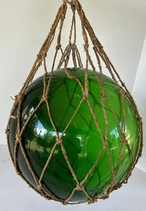 Japanese Glass Fish Float Emerald Green 11" - Picture 1 of 17