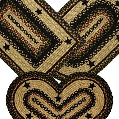 Tartan Star Braided Area Rug By IHF Rugs. Oval & Rectangle. Many Sizes.  - Image 1 of 4