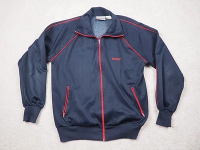 Chaqueta deportiva MacGregor vintage mediana azul marino rojo ribete cremallera completa Taiwán Foto 1 de 4
