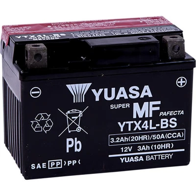 Batería sin mantenimiento Yuasa - YTX4L-BS motocicleta ATV/UTV calle YUAM62X4B Foto 1 de 4