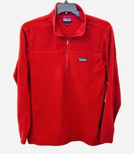 Patagonia Sweater Mens Large Red Quarter Zip Pullover Knit Fleece Outdoors - Picture 1 of 6