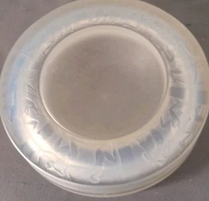 Cenicero R Lalique Arqueros Esmerilados Cendrier, Años 20, Francia, Firmado, Tinte Azul - Imagen 1 de 10
