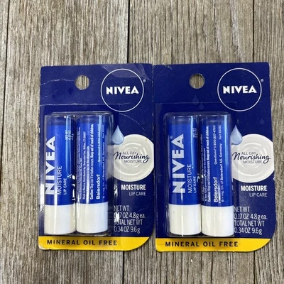 NIVEA All-Day Nourishing Moisture Lip Care- 2- 2 Packs 4 Tubes - Image 1 of 2