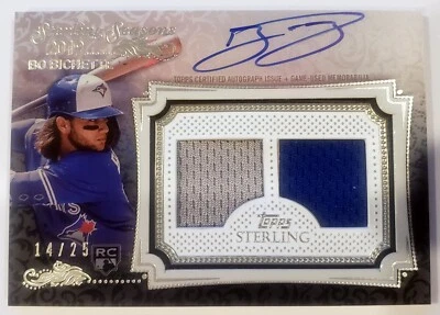 2020 Topps Sterling BO BICHETTE Dual Game-Used Jersey ROOKIE AUTO! /25! On-Card! - Image 1 of 2
