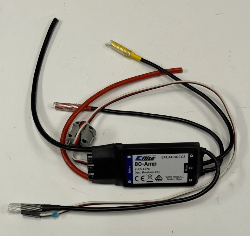 E-flite Eflite ESC 80 Amp 80A Opto RC Airplane Speed Control EFLA080EC5 - Image 1 of 2
