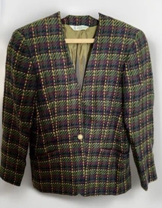 Austin Reed London England Womens 4 Wool Tweed Work Blazer Jacket Career Fall - Picture 1 of 7