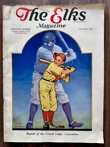 August 1933 The Elks Magazine Babe Ruth New York Yankees Central Edition - Picture 1 of 14