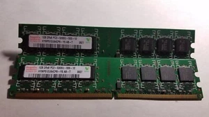 Hynix 2GB(2X1GB) PC2-5300 DDR2-667MHz non-ECC Unbuffered CL5 240-Pin DIMM D-RK - Picture 1 of 1