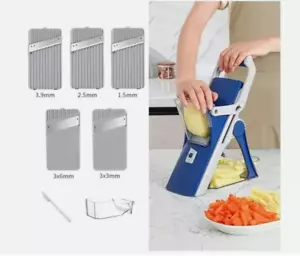 Cortadora de mandolina segura 5 en 1 picadora de verduras cortadora de patatas de alimentos ajustable - Imagen 1 de 6