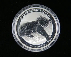 2012 1 oz Silver Coin Australian Koala 999 Fine Ag 1 Dollar Australia Capsulated - Picture 1 of 10