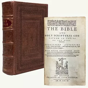 1569 Seltene zweite Viertel Genfer Bibel - gedruckt in Genf doppelseitige Karten - Bild 1 von 23