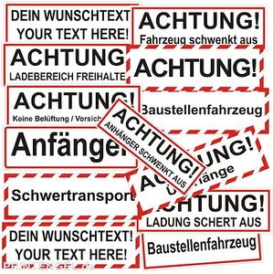 KFZ LKW AUFKLEBER HINWEIS SCHILDER KRAFTFAHRZEUGE ANHÄNGER TRUCK ETIKETTEN LABEL - Picture 1 of 31
