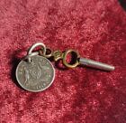 Antique Pocket Watch Key And Silver Coin