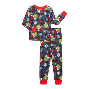 Dr. Seuss The Grinch Two Piece Pajama Set Youth Size 10 Black Pajamas Pjs - Picture 1 of 5