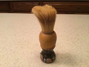 Vintage Men's Shaving Barber Brush Animal Hair Bristles Unmarked Wood Handle - Picture 1 of 8