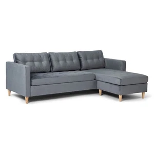 Marino Sofa BA3, Chaiselongue rechts oder links gewendet in Velour grau. - Bild 1 von 11