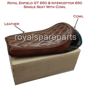 Compatible Para Cuero Royal Enfield Gt & Interceptor 650 D11 Simple Seat & Negro - Imagen 1 de 7