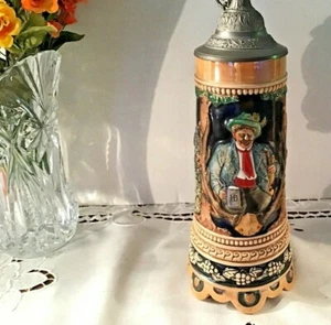 Beautiful German Stein With Swiss Music Box by Thorens trink bruderlein trink - Picture 1 of 12