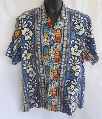 Camisa Malibu Dreams M Para Hombre Multicolor Estampado Tropical Manga Corta 100% Algodón Foto 1 de 4