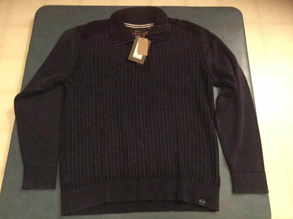 Original Weatherproof Garment Co. Men's Large Dark Blue Logo Sweater $135 NEW - Image 1 of 4