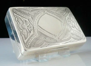Large American Antique Sterling Silver Snuff Box, Wood & Hughes c.1870 - Picture 1 of 12