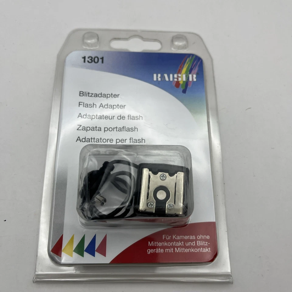 KAISER 1301 FLASH SHOE ADAPTER HOT FLASH SYNCHRO PC SYNC 1/4" THREAD MOUNT K1301 - Image 1 of 4