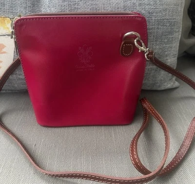 Vera Pelle Leather Italian Crossbody Bag - Image 1 of 4