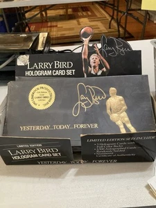 1992 Larry Bird Hologram Insert 3 Card Set Lime Rock w/ COA - NBA Boston Celtics - Picture 1 of 9